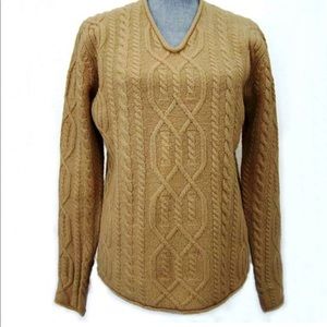 . Crew 100% LAMBSWOOL CABLE KNIT SWEATER NWT